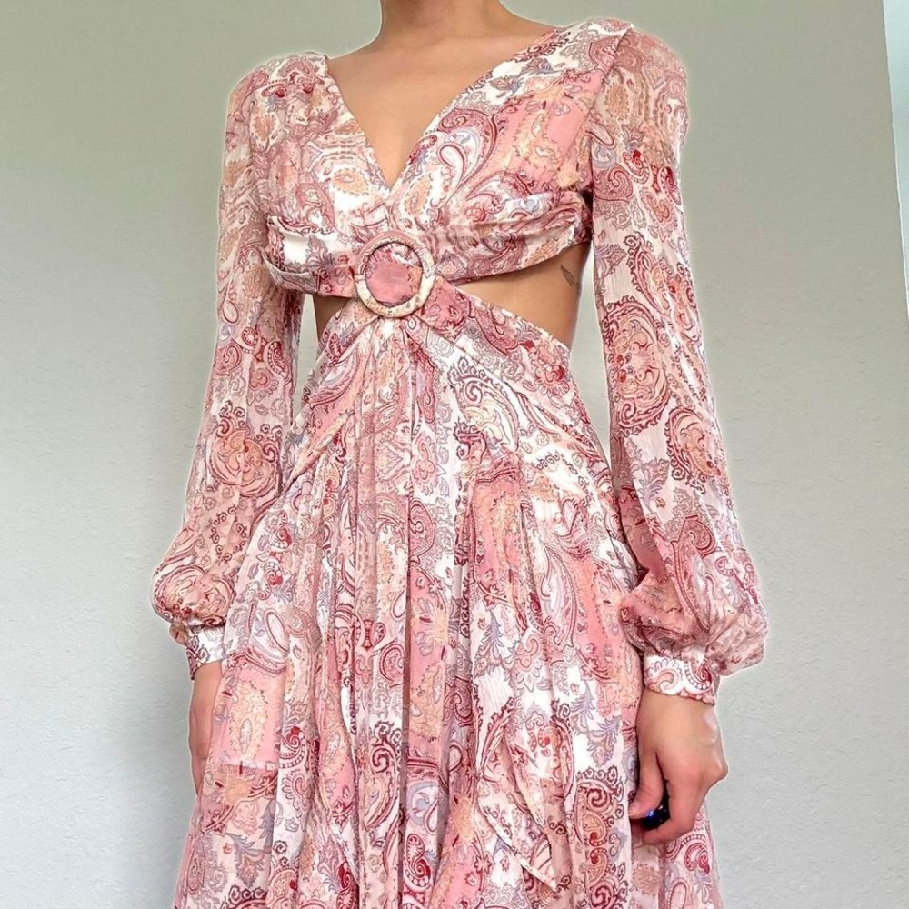 Whimsical and romantic paisley print maxi dress
